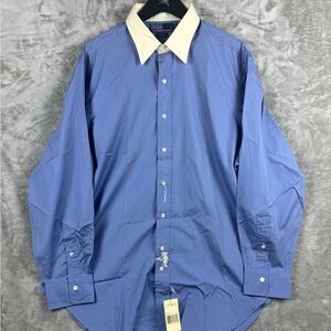NWT Polo Ralph Lauren Lowell Button Down Shirt Blue Point Cotton Mens 17-34